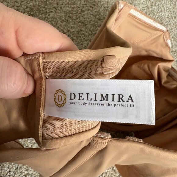 DELIMIRA underwire strapless minimizer bra 36DD Natural NWT Nude Tan - Picture 7 of 8